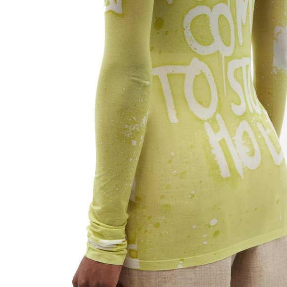 Acne Studios yellow graffiti print long sleeve top - Picture 5 of 10